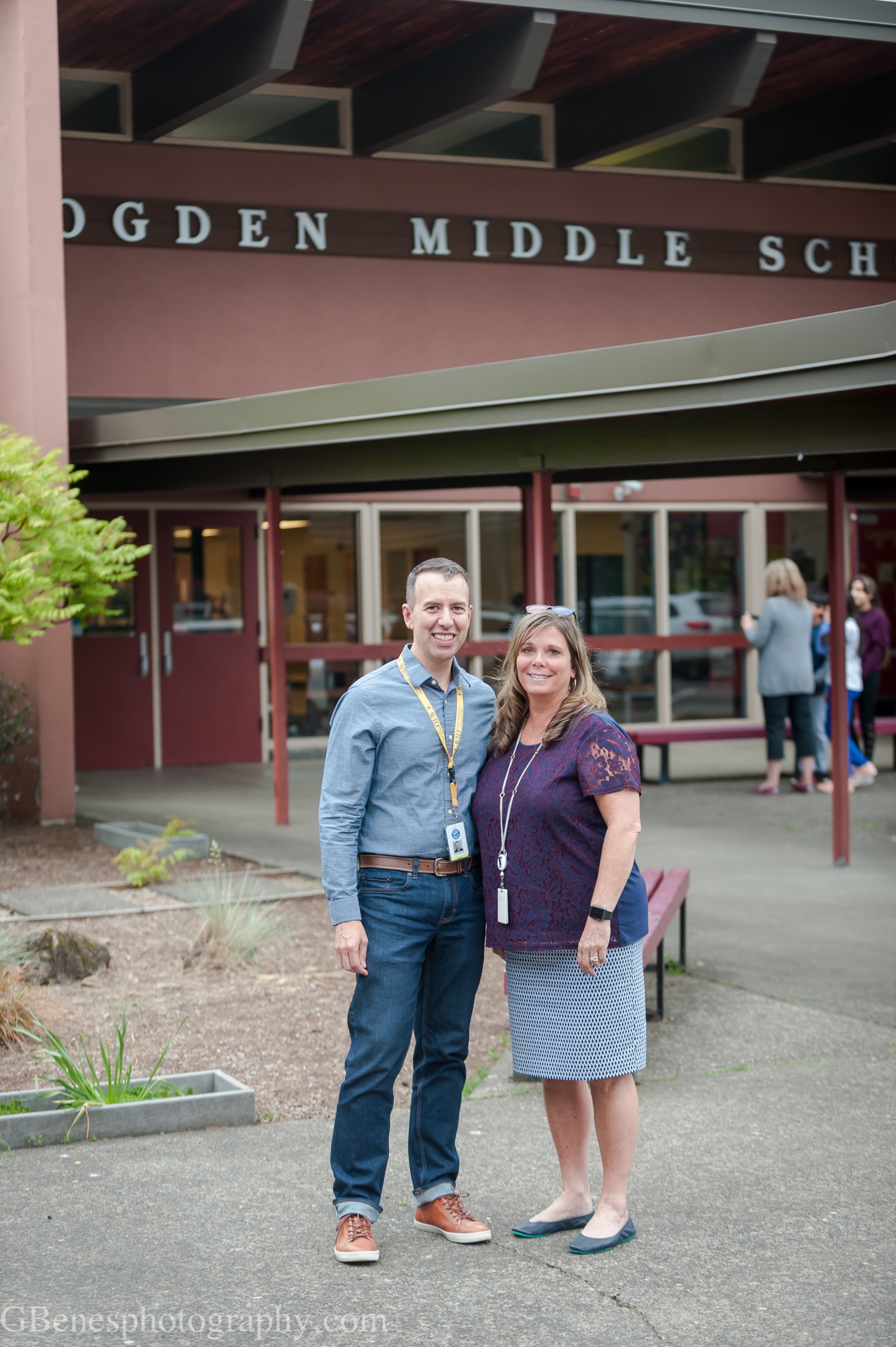 Middle school principals Michael Sweeten (Gardiner) and Lisa Normand (Ogden)